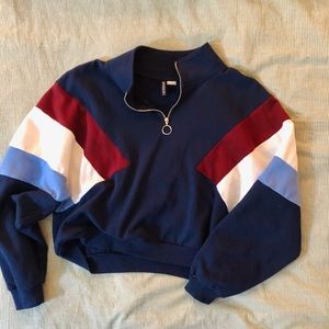 Cropped quarter zip sweater